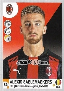 Figurina Alexis Saelemaekers - Calciatori 2020-2021 - Panini