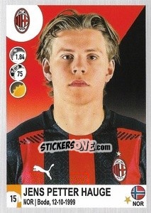 Sticker Jens Petter Hauge - Calciatori 2020-2021 - Panini