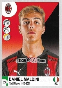 Figurina Daniel Maldini - Calciatori 2020-2021 - Panini