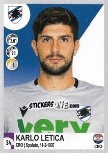 Sticker Karlo Letica - Calciatori 2020-2021 - Panini
