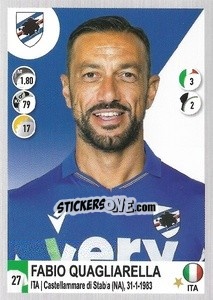 Figurina Fabio Quagliarella - Calciatori 2020-2021 - Panini