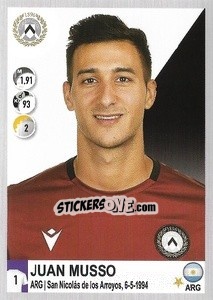 Figurina Juan Musso - Calciatori 2020-2021 - Panini