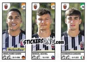 Sticker Abdelhamid Sabiri / Marcel Büchel / Gianmarco Cangiano - Calciatori 2020-2021 n. 594 - Panini
