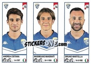 Sticker Andrea Cistana / Massimiliano Mangraviti / Bruno Martella - Calciatori 2020-2021 - Panini