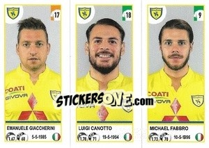 Sticker Emanuele Giaccherini / Luigi Canotto / Michael Fabbro - Calciatori 2020-2021 - Panini