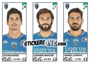 Sticker Stefano Moreo / Leonardo Mancuso / Andrea La Mantia - Calciatori 2020-2021 - Panini