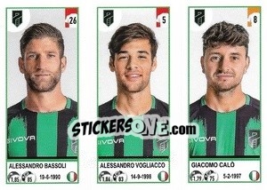 Figurina Alessandro Bassoli / Alessandro Vogliacco / Giacomo Calò - Calciatori 2020-2021 - Panini