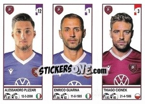 Figurina Alessandro Plizzari / Enrico Guarna / Thiago Cionek - Calciatori 2020-2021 - Panini