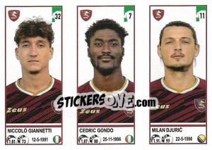 Cromo Niccolò Giannetti / Cedric Gondo / Milan Ðuric - Calciatori 2020-2021 - Panini