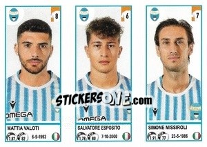 Sticker Mattia Valoti / Salvatore Esposito / Simone Missiroli - Calciatori 2020-2021 - Panini