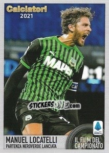 Sticker Manuel Locatelli. Partenza neroverde lanciata - Calciatori 2020-2021 n. C5 - Panini