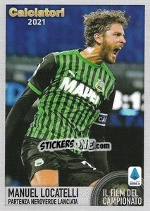 Figurina Manuel Locatelli. Partenza neroverde lanciata - Calciatori 2020-2021 - Panini