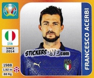 Sticker Francesco Acerbi - UEFA Euro 2020 Tournament Edition. 678 Stickers version - Panini