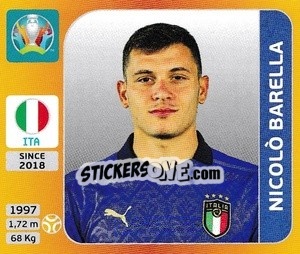 Sticker Nicolo Barella - UEFA Euro 2020 Tournament Edition. 678 Stickers version - Panini