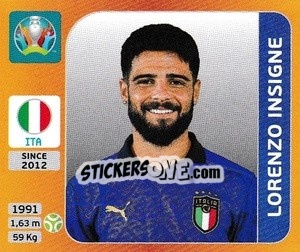 Sticker Lorenzo Insigne - UEFA Euro 2020 Tournament Edition. 678 Stickers version - Panini