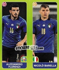 Sticker Alessandro Florenzi / Nicolo Barella - UEFA Euro 2020 Tournament Edition. 678 Stickers version n. 34 - Panini
