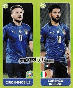 Sticker Ciro Immobile / Lorenzo Insigne - UEFA Euro 2020 Tournament Edition. 678 Stickers version - Panini