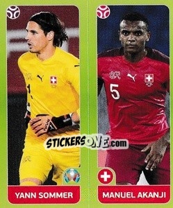Sticker Yann Sommer / Manuel Akanji - UEFA Euro 2020 Tournament Edition. 678 Stickers version n. 38 - Panini