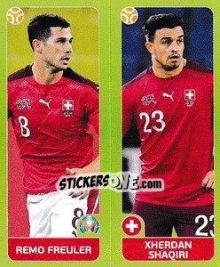 Figurina Remo Freuler / Xherdan Shaqiri - UEFA Euro 2020 Tournament Edition. 678 Stickers version - Panini