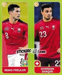 Sticker Remo Freuler / Xherdan Shaqiri - UEFA Euro 2020 Tournament Edition. 678 Stickers version n. 40 - Panini