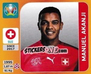 Sticker Manuel Akanji - UEFA Euro 2020 Tournament Edition. 678 Stickers version - Panini