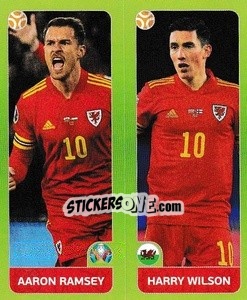 Sticker Aaron Ramsey / Harry Wilson - UEFA Euro 2020 Tournament Edition. 678 Stickers version n. 96 - Panini