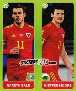 Sticker Gareth Bale / Kieffer Moore - UEFA Euro 2020 Tournament Edition. 678 Stickers version n. 97 - Panini