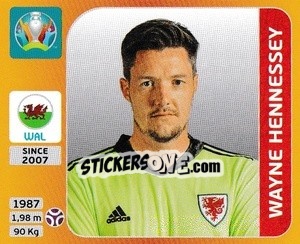 Sticker Wayne Hennessey - UEFA Euro 2020 Tournament Edition. 678 Stickers version n. 99 - Panini