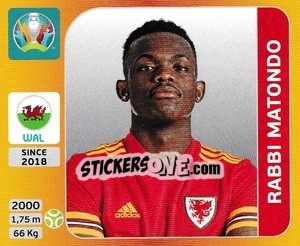 Figurina Rabbi Matondo - UEFA Euro 2020 Tournament Edition. 678 Stickers version - Panini