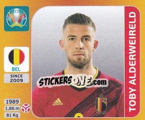 Figurina Toby Alderweireld - UEFA Euro 2020 Tournament Edition. 678 Stickers version - Panini