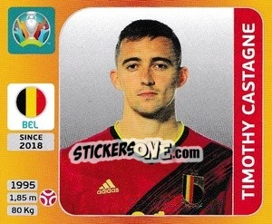 Sticker Timothy Castagne - UEFA Euro 2020 Tournament Edition. 678 Stickers version - Panini