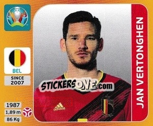 Figurina Jan Vertonghen - UEFA Euro 2020 Tournament Edition. 678 Stickers version - Panini