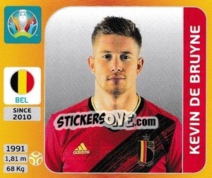 Sticker Kevin de Bruyne - UEFA Euro 2020 Tournament Edition. 678 Stickers version n. 132 - Panini
