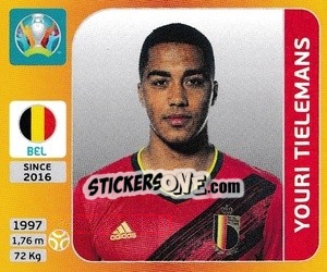 Cromo Youri Tielemans - UEFA Euro 2020 Tournament Edition. 678 Stickers version - Panini