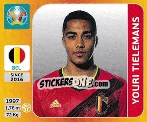 Sticker Youri Tielemans - UEFA Euro 2020 Tournament Edition. 678 Stickers version n. 134 - Panini