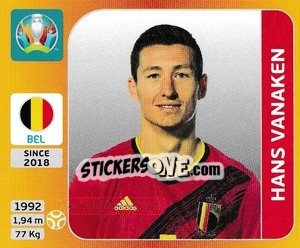 Sticker Hans Vanaken - UEFA Euro 2020 Tournament Edition. 678 Stickers version n. 135 - Panini