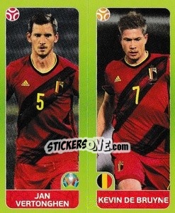 Sticker Jan Vertonghen / Kevin De Bruyne - UEFA Euro 2020 Tournament Edition. 678 Stickers version - Panini
