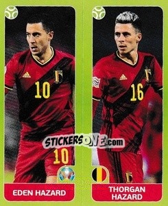Sticker Eden Hazard / Thorgan Hazard - UEFA Euro 2020 Tournament Edition. 678 Stickers version n. 148 - Panini
