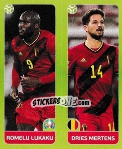Sticker Romelu Lukaku / Dries Mertens - UEFA Euro 2020 Tournament Edition. 678 Stickers version - Panini