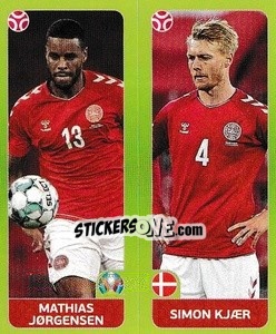 Cromo Mathias Jørgensen / Simon Kjær - UEFA Euro 2020 Tournament Edition. 678 Stickers version - Panini