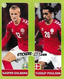 Figurina Kasper Dolberg / Yussuf Poulsen - UEFA Euro 2020 Tournament Edition. 678 Stickers version - Panini
