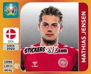 Cromo Mathias Jensen - UEFA Euro 2020 Tournament Edition. 678 Stickers version - Panini