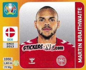 Sticker Martin Braithwaite - UEFA Euro 2020 Tournament Edition. 678 Stickers version - Panini