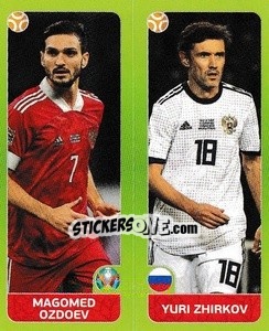 Sticker Magomed Ozdoev / Yuri Zhirkov - UEFA Euro 2020 Tournament Edition. 678 Stickers version - Panini