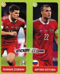 Sticker Roman Zobnin / Artem Dzyuba - UEFA Euro 2020 Tournament Edition. 678 Stickers version - Panini