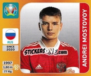Sticker Andrei Mostovoy - UEFA Euro 2020 Tournament Edition. 678 Stickers version - Panini