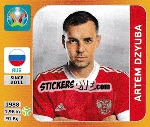 Sticker Artem Dzyuba - UEFA Euro 2020 Tournament Edition. 678 Stickers version - Panini