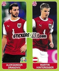 Sticker Aleksandar Dragovic / Martin Hinteregger - UEFA Euro 2020 Tournament Edition. 678 Stickers version - Panini