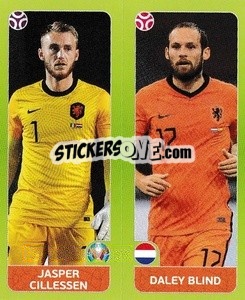 Figurina Jasper Cillessen / Daley Blind - UEFA Euro 2020 Tournament Edition. 678 Stickers version - Panini