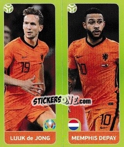 Cromo Luuk de Jong / Memphis Depay - UEFA Euro 2020 Tournament Edition. 678 Stickers version - Panini